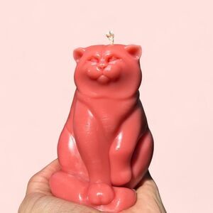 Handmade Pink Cat Candle| Scented Candle| Valentine’s Day Gift Cat Candle